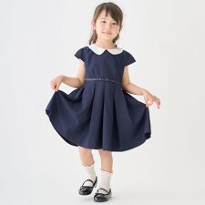 衿つきタックワンピース