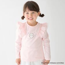 【アニメちいかわ】肩フリル長袖Tシャツ
