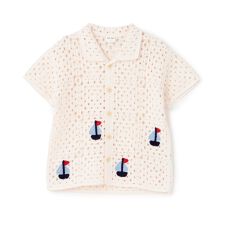 クロシェ開衿シャツ