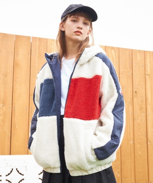 TOMMY JEANS】テディシェルパジャケット トミー ヒルフィガー-