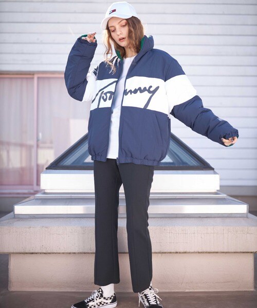 リバーシブルシグネチャーパファージャケット | トミー ジーンズ(TOMMY