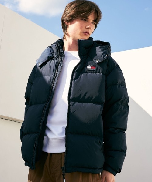 TOMMY JEANS トリコロールダウンジャケット サイズM トミージーンズ[24]-