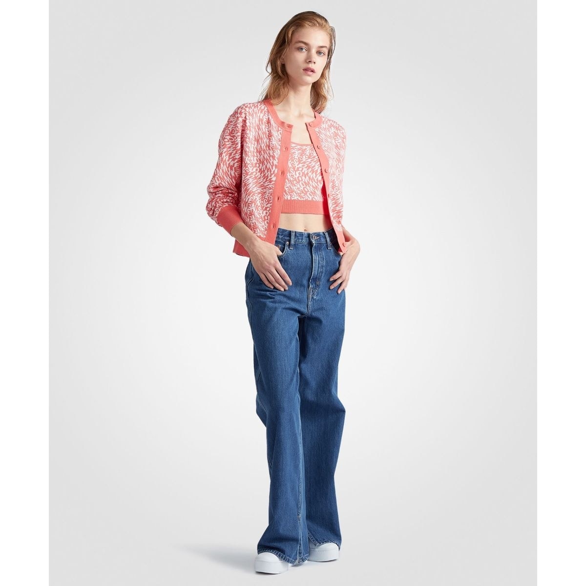 【トミージーンズ】ロゴジャカードツインセット トミージーンズ TOMMY JEANS ロゴジャカードツインセット