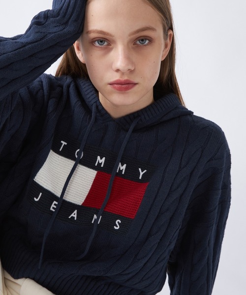 センターフラッグケーブルパーカー | トミー ジーンズ(TOMMY JEANS