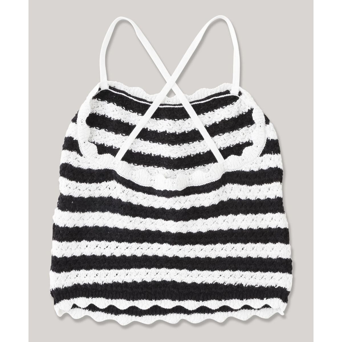 トミージーンズ  JEANS TJW CROCHET STRIPE TOP （ブラック） TJW CROCHET STRIPE TOP | トミー ジーンズ(TOMMY JEANS
