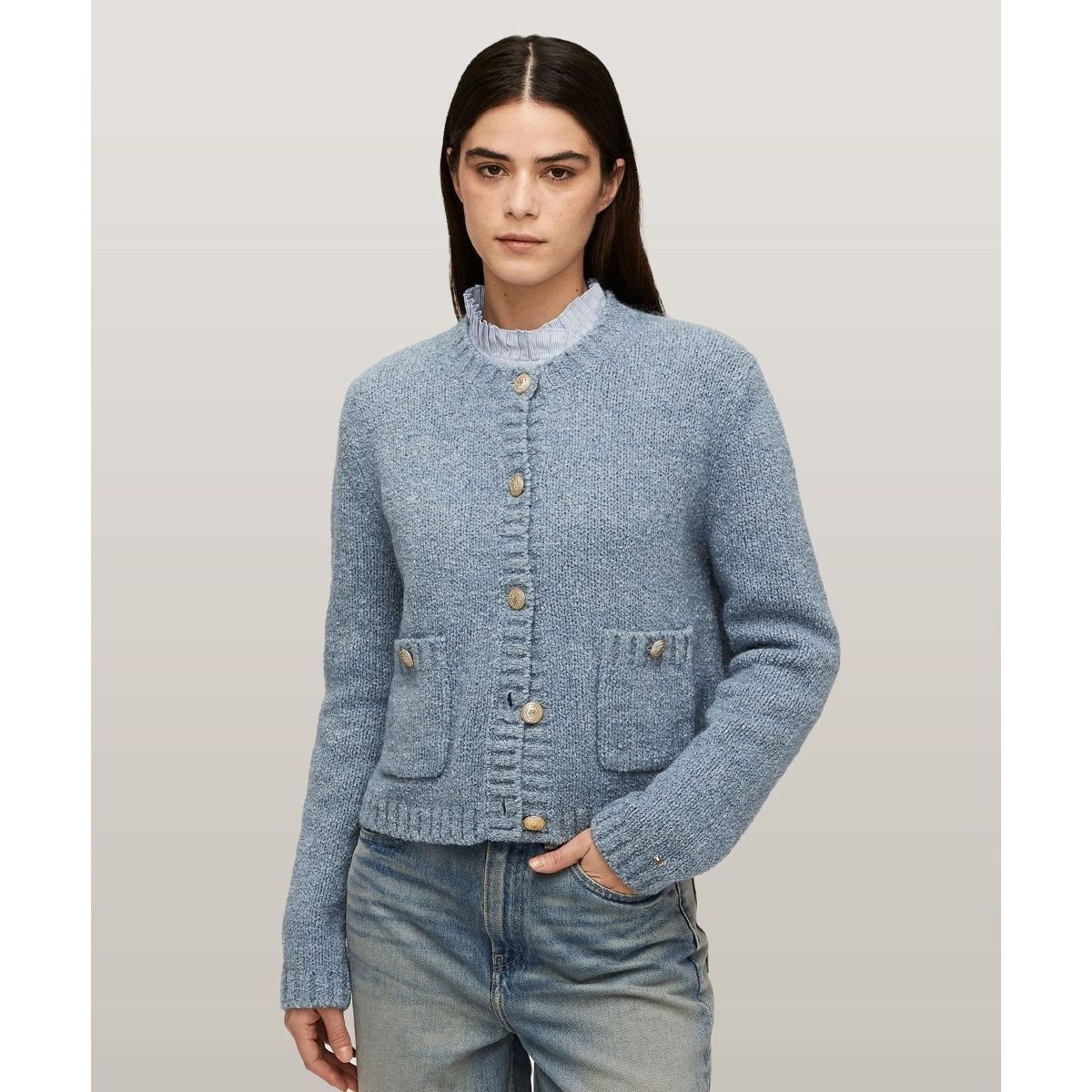 [�}���C]�e�N�X�`���[�h�S�[���h�{�^�����f�B�W���P�b�g/�g�~�[ �W�[���Y�iTOMMY JEANS�j �u���[DY9