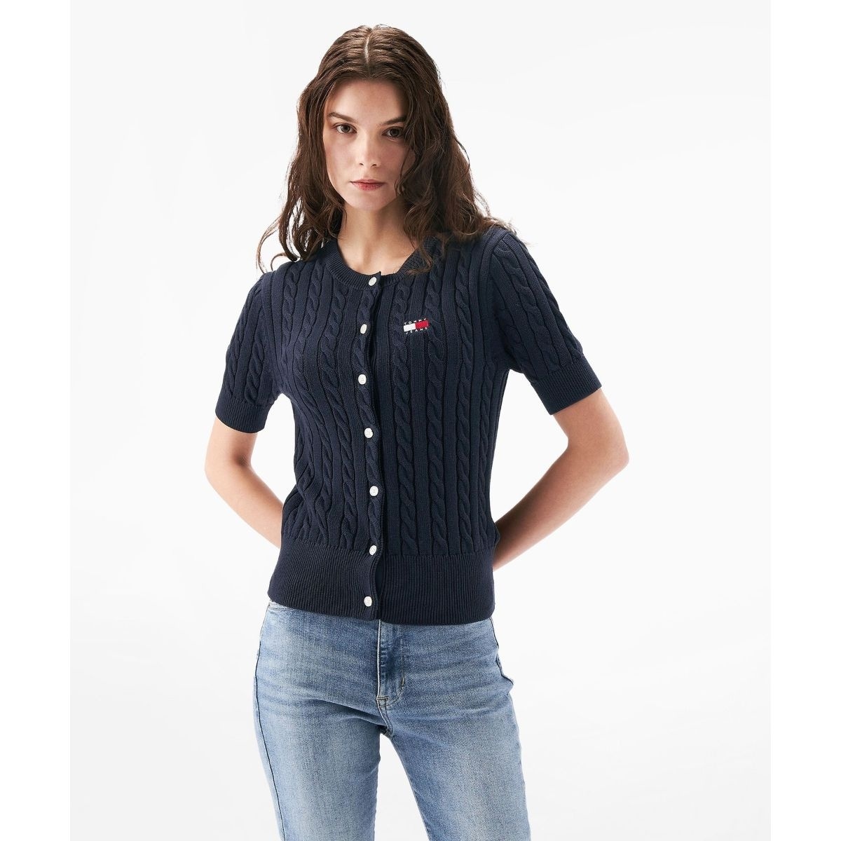 ハーフジップバッジリブセーター | トミー ジーンズ(TOMMY JEANS