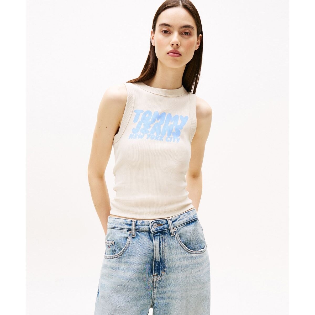 スリムバブルロゴタンクトップ