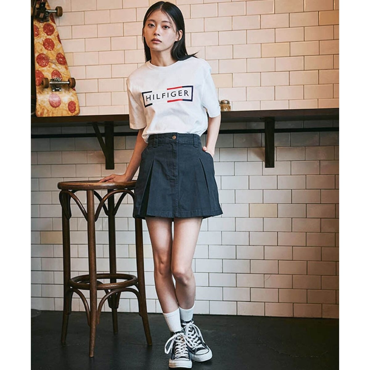 キャンバスミニプリーツスカート | トミー ジーンズ(TOMMY JEANS キャンバスミニプリーツスカート | トミー ジーンズ(TOMMY JEANS