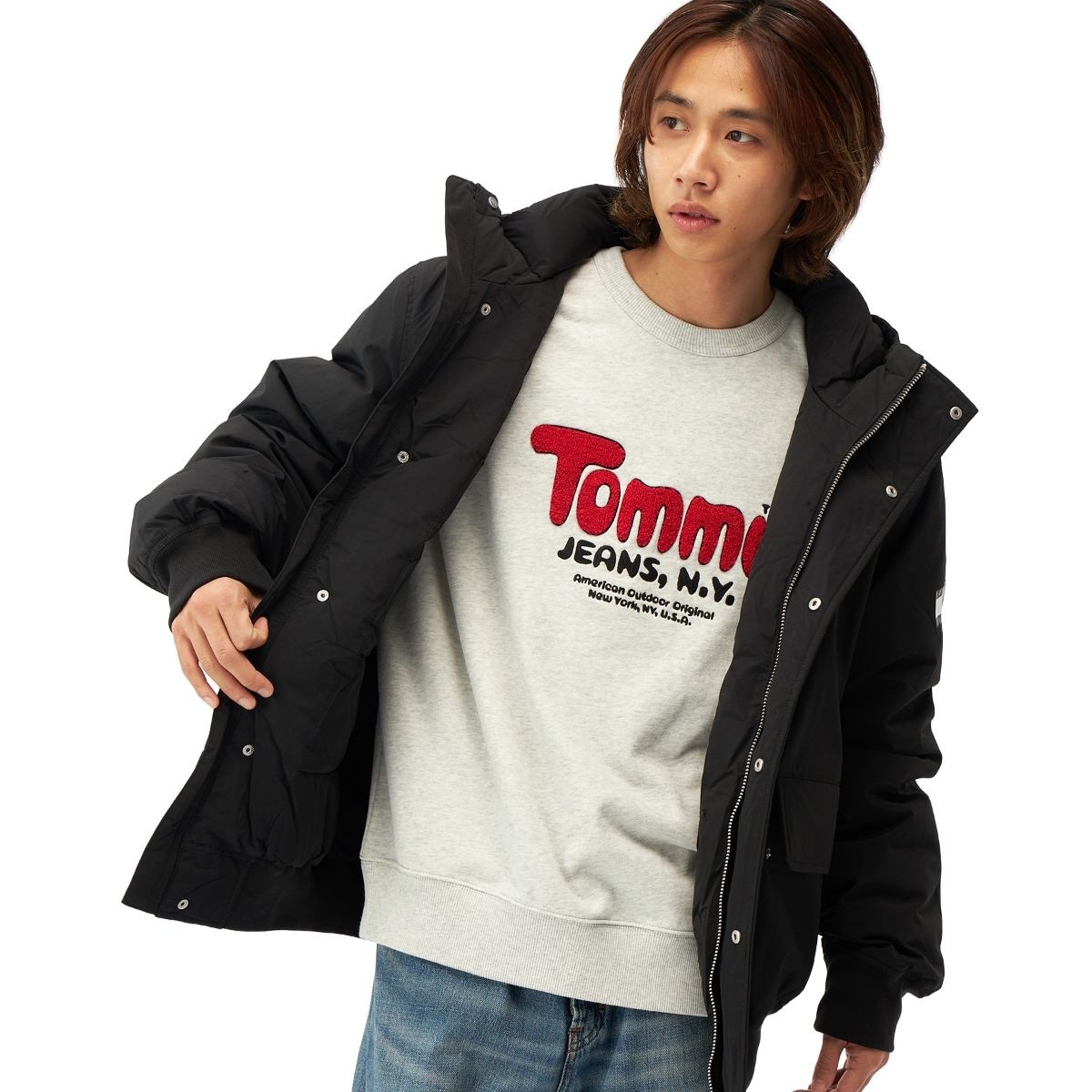 デニムパデッドフードジャケット | トミー ジーンズ(TOMMY JEANS