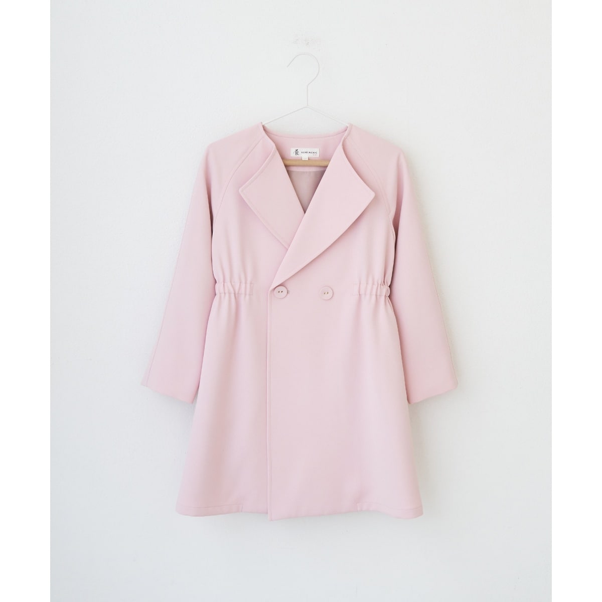 はっ水トレンチドレスコート　スモーキーピンク　M JILLSTUART パイピング配色スモーキーピンクドレス (M) をレンタル