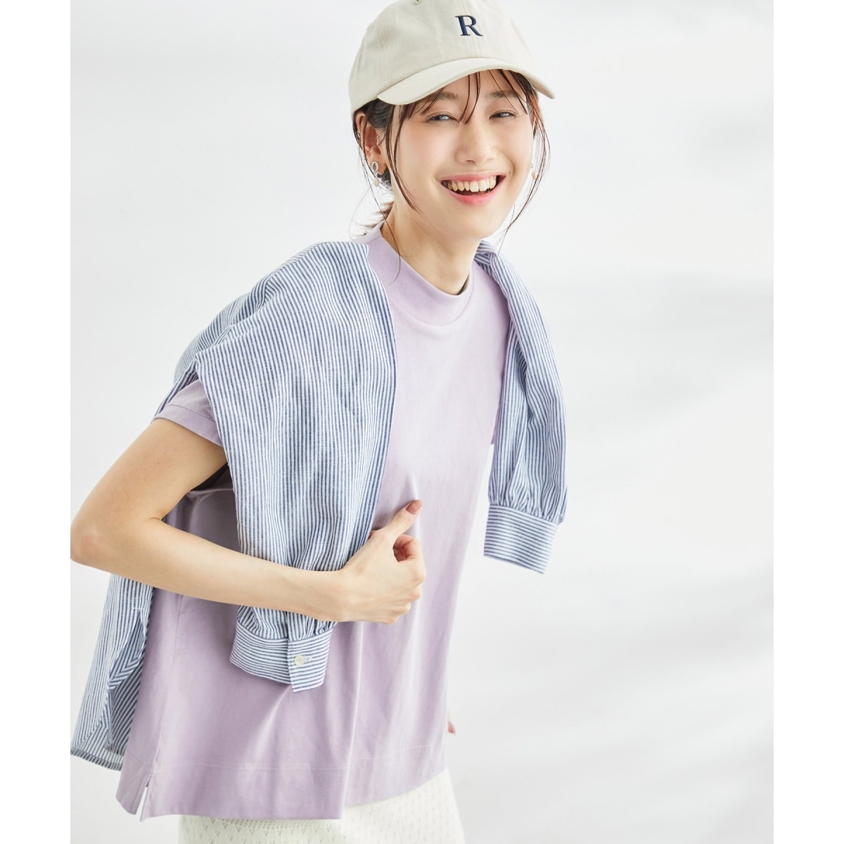 ラク美tee TRUE COTTONモックネックフレンチスリーブトップス | ロペピクニック(ROPE' PICNIC) | GDM12230 |  ファッション通販 マルイウェブチャネル