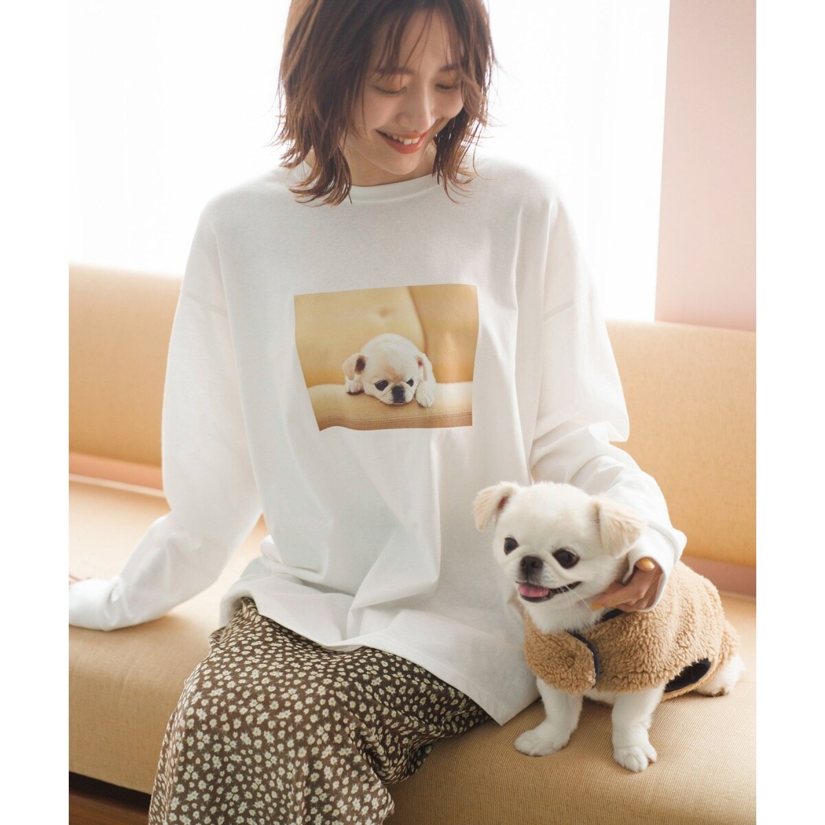 一部店舗限定】おもちくん×ROPE' PICNIC/PhotoロングTシャツ | ロペ