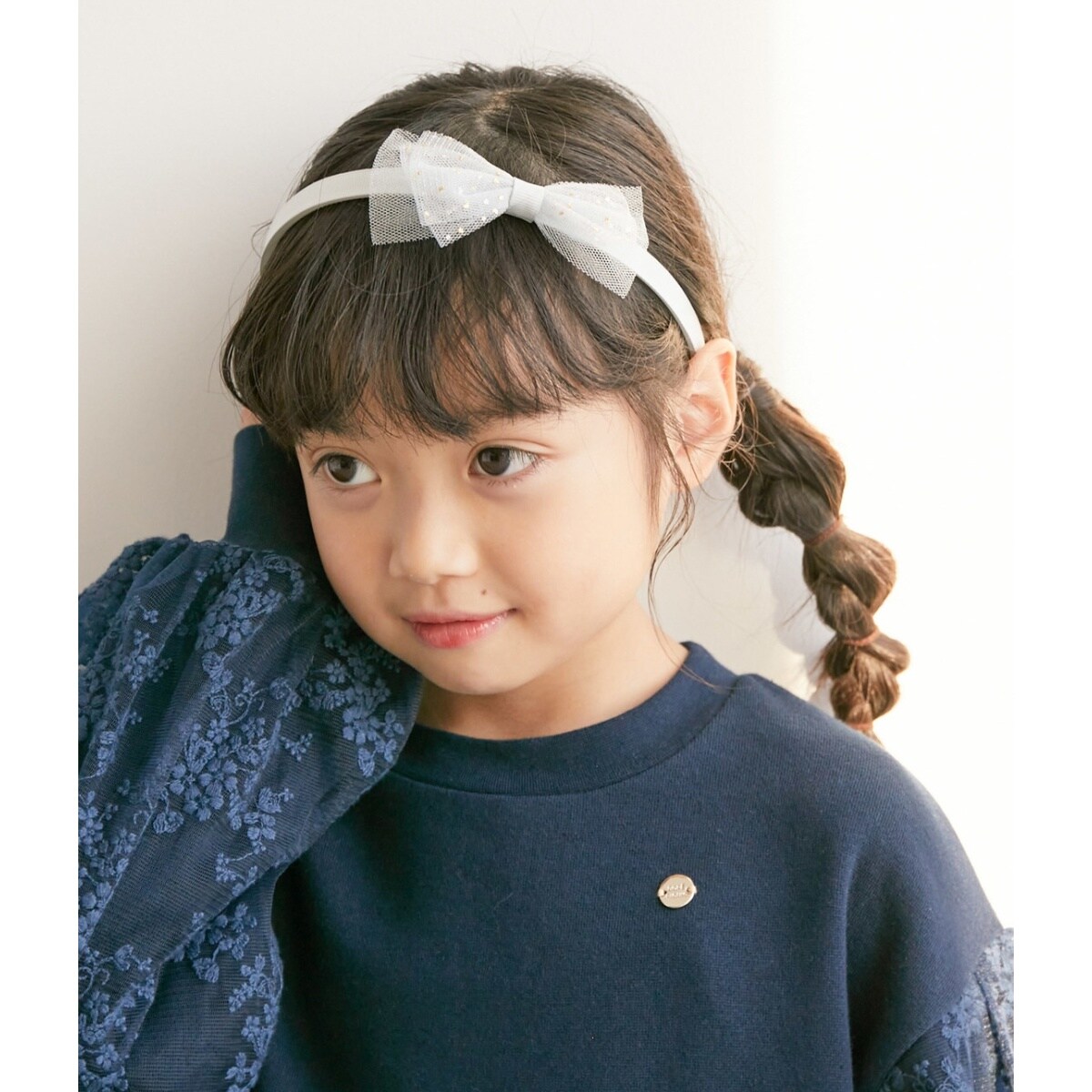 KIDS】キラキラパール封入チュールリボンカチューシャ | ロペ