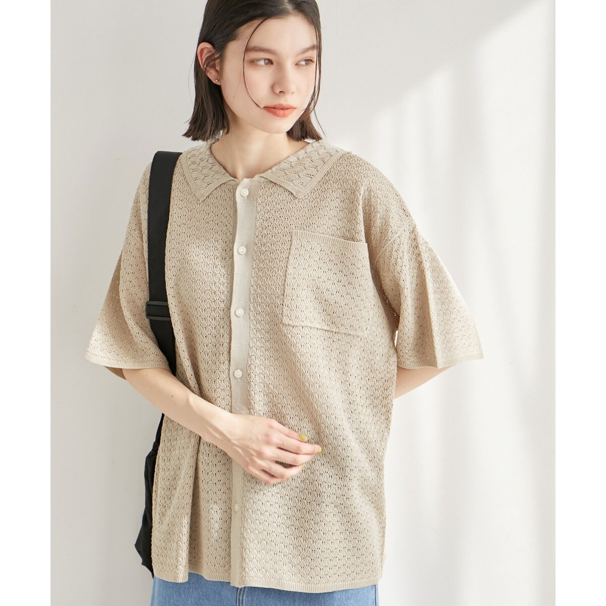 WEB限定】透かし編み衿付きルーズカーディガン | ロペピクニック(ROPE