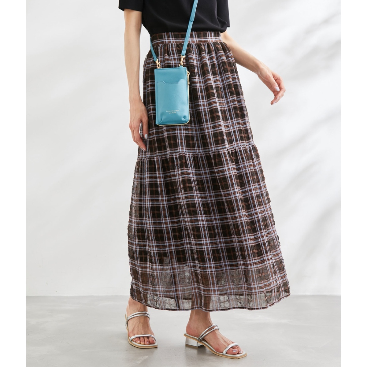 cavalli CLASS】multi colorモザイク調チェック スカート 