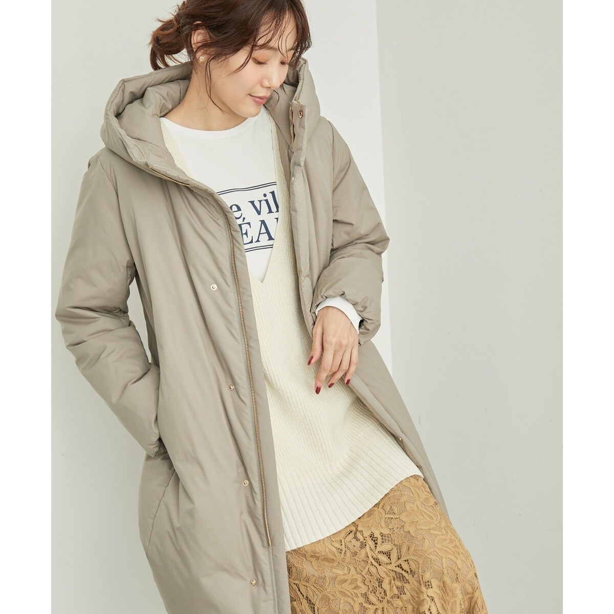 撥水】GREEN DOWN MINOTECK/フーディロングダウン | ロペピクニック