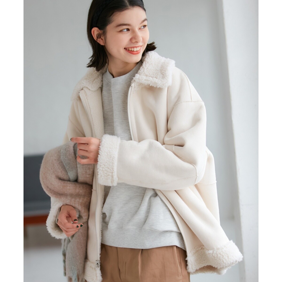 【美品】　ロペピクニック　リバーシブル　ブルゾン ROPE' PICNIC ブルゾン アウター ベロア×タフタリバーシブル
