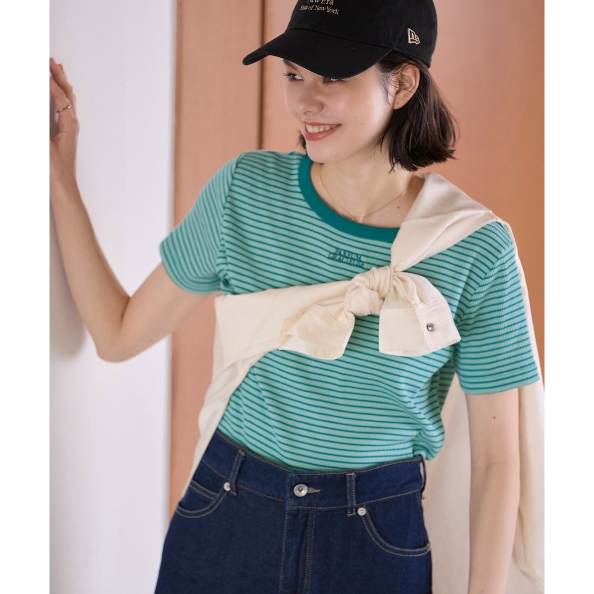 美しい深緑色♪ COMME CA 長袖チュニックトップス 紐付き 美しい深緑色♪ COMME CA 長袖チュニックトップス 紐付き 584-1.jpg