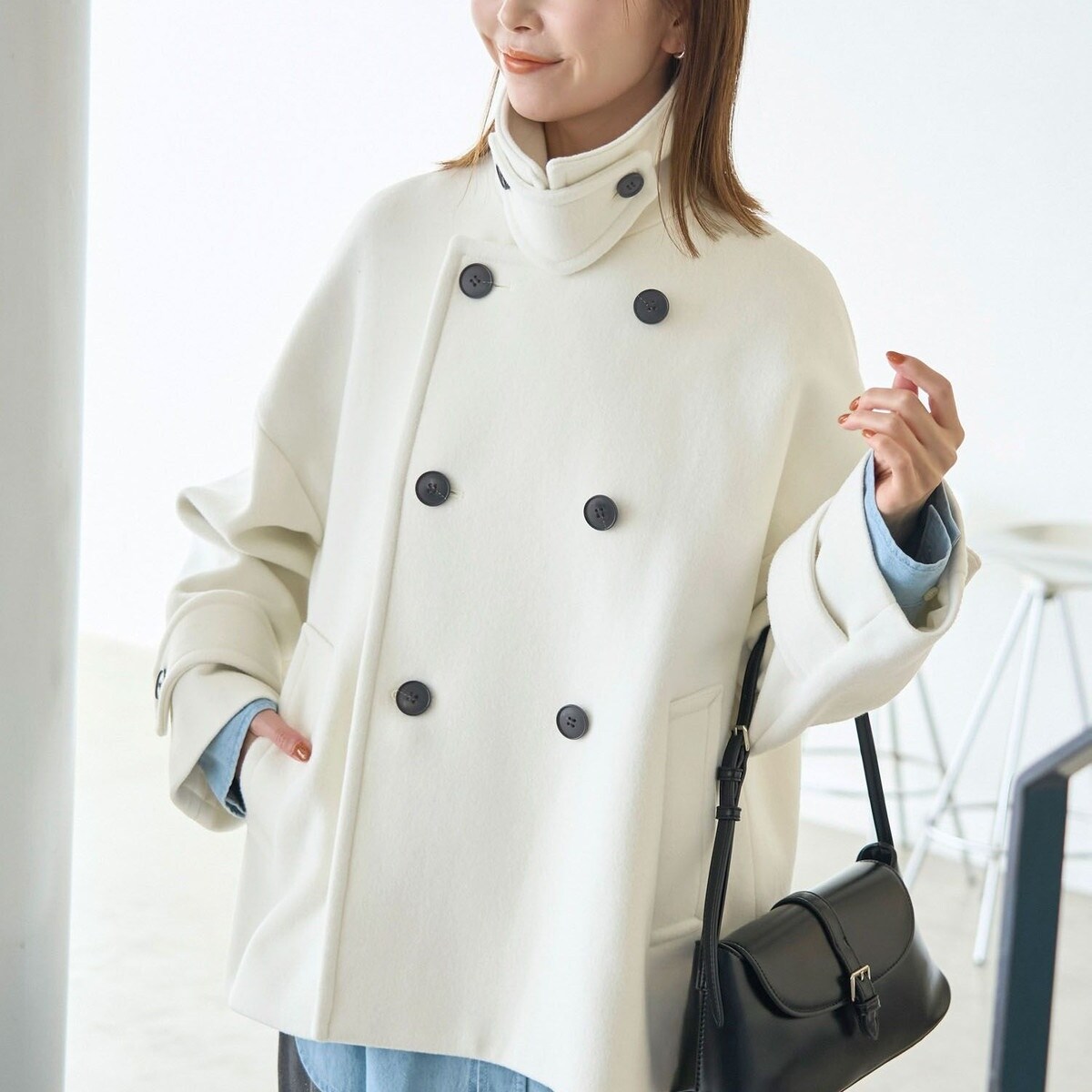 ぽにょさん専用 ロペピクニック　ピーコート　ウールショートコート ROPE' PICNIC｜ウールショートコート | Rakuten Fashion(楽天