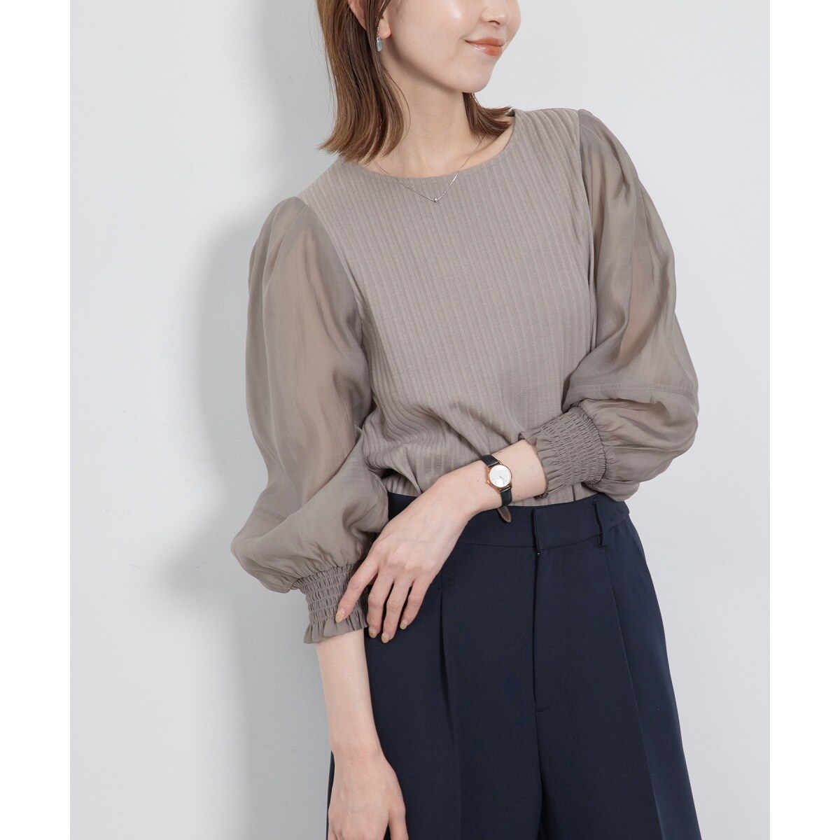 シャツドッキングカットトップス SLY | FRILL PUFF CUT トップス (Tシャツ・カットソー(半袖