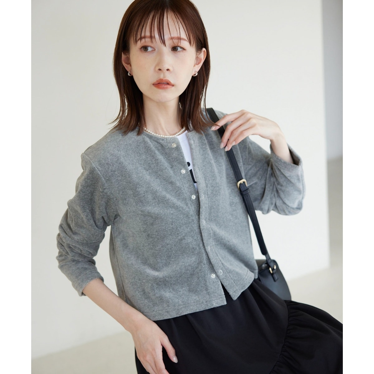 パイルクロップドカーディガン | ロペピクニック(ROPE' PICNIC