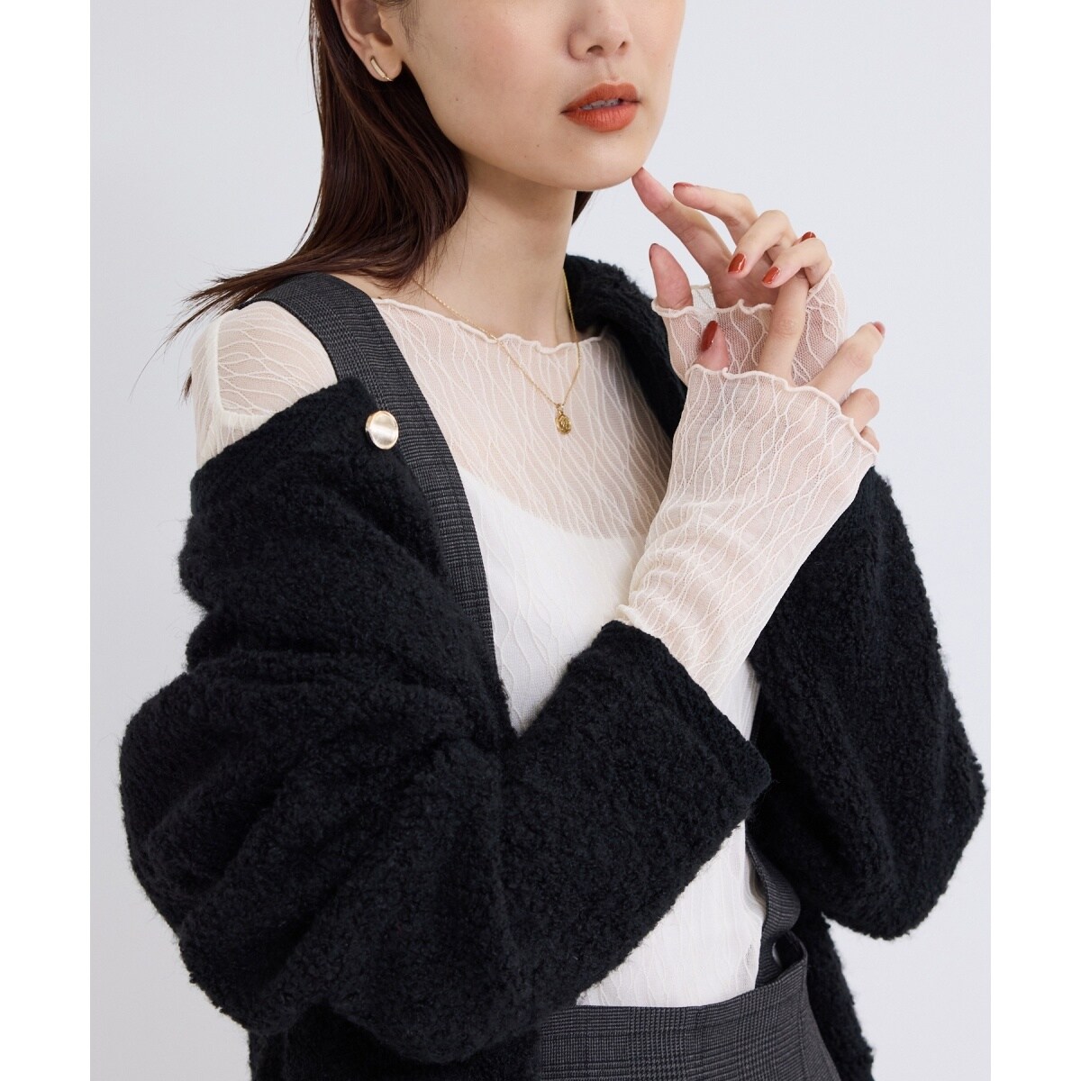 ミッキーハーフボタンボーダーニット link by mille