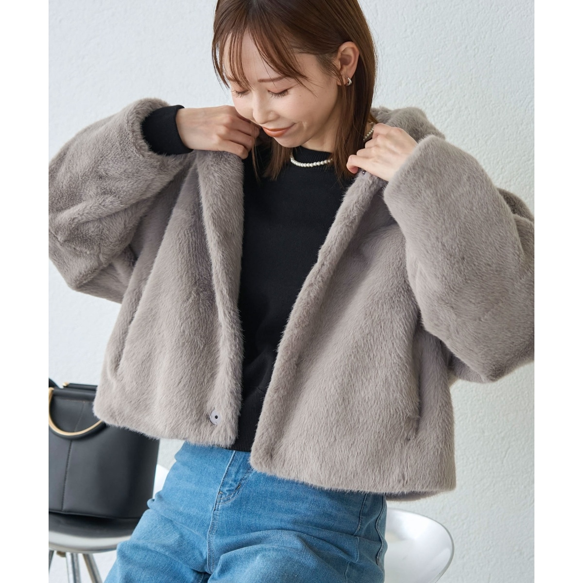 スタンドカラーファーショートコート | ロペピクニック(ROPE' PICNIC