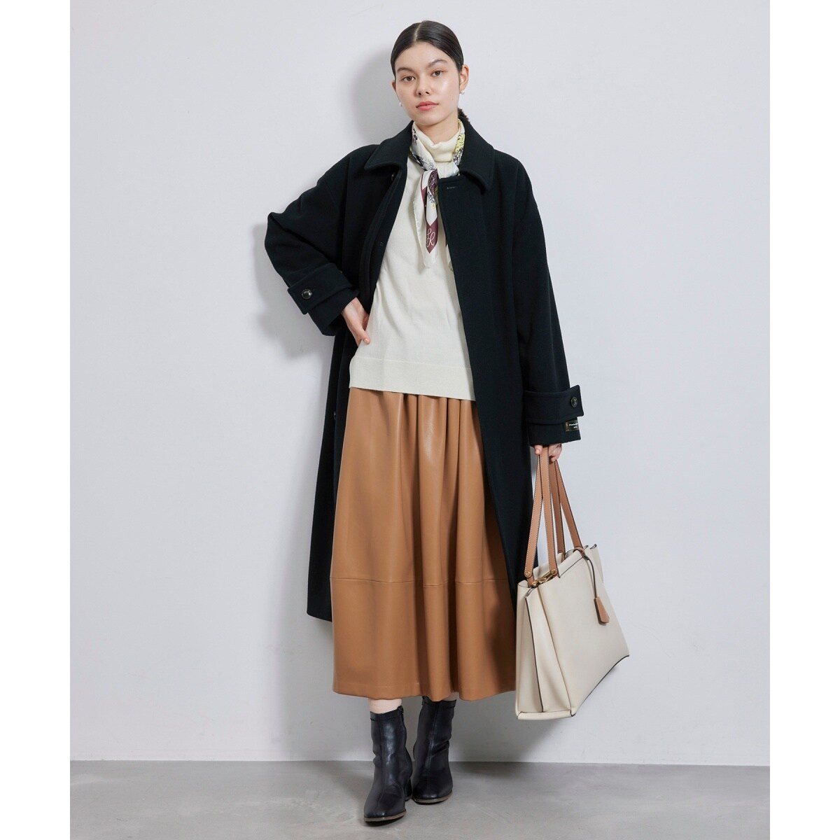 美品⭐︎ロペピクニック⭐︎JAPAN FABRICスタンドカラーロングコート JAPAN FABRICスタンドカラーロングコート | ロペピクニック(ROPE