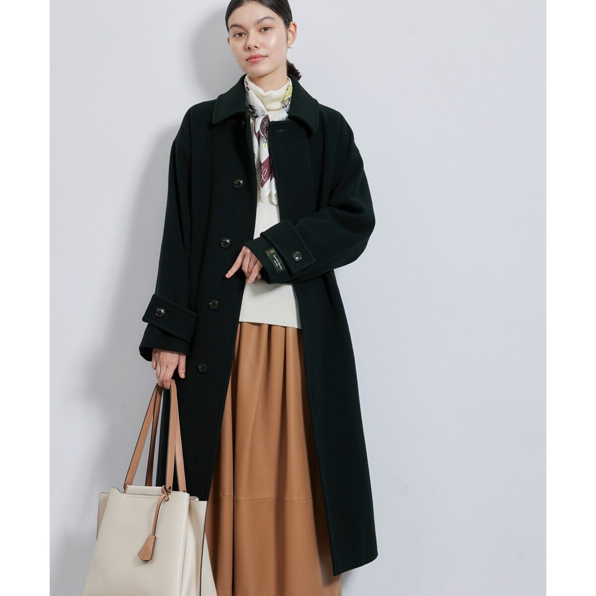 美品⭐︎ロペピクニック⭐︎JAPAN FABRICスタンドカラーロングコート JAPAN FABRICスタンドカラーロングコート | ロペピクニック(ROPE