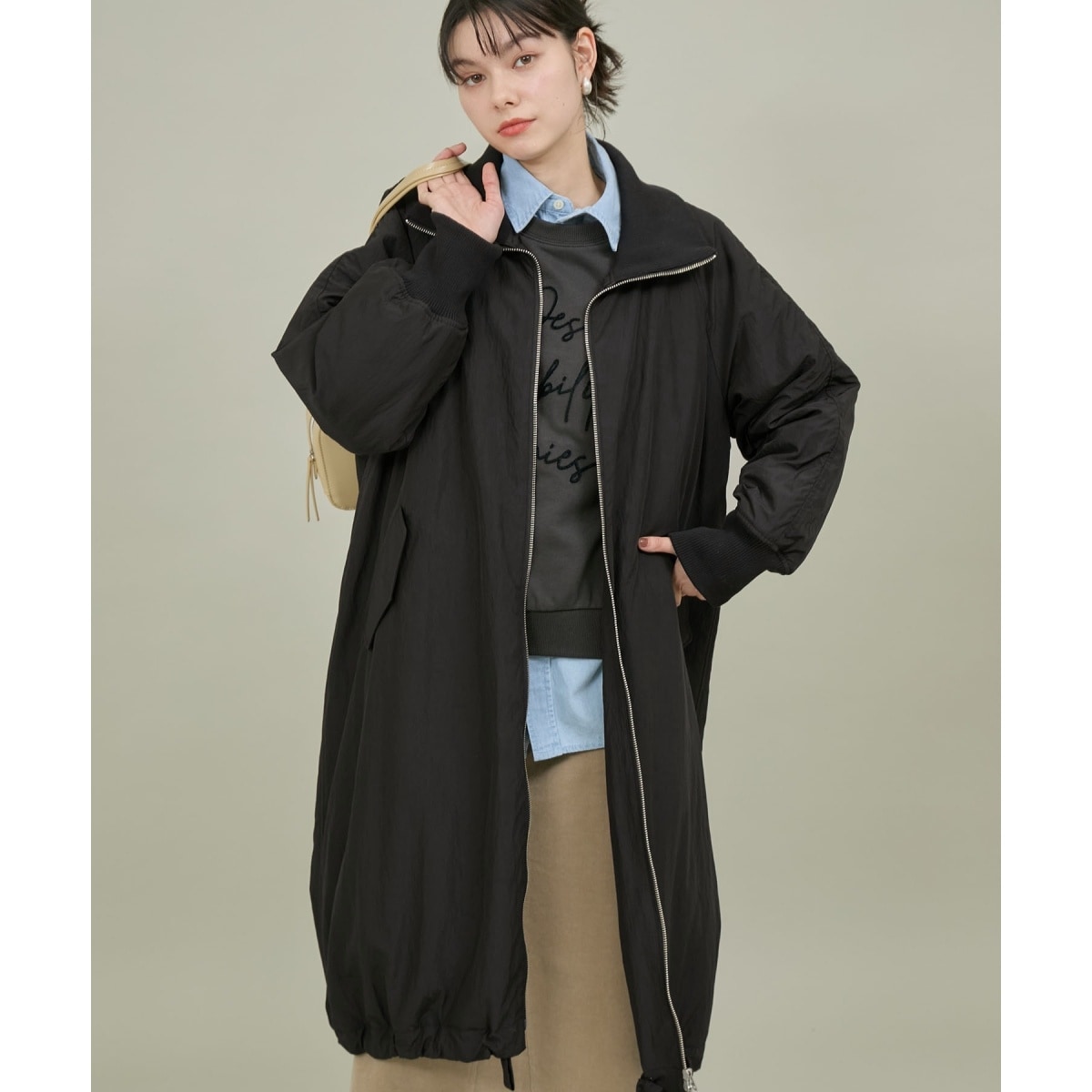 新品　定価24,970円　プロポーション　ビックカラーハーフコート　ブラック プロポーションボディドレッシング PROPORTION BODY DRESSING