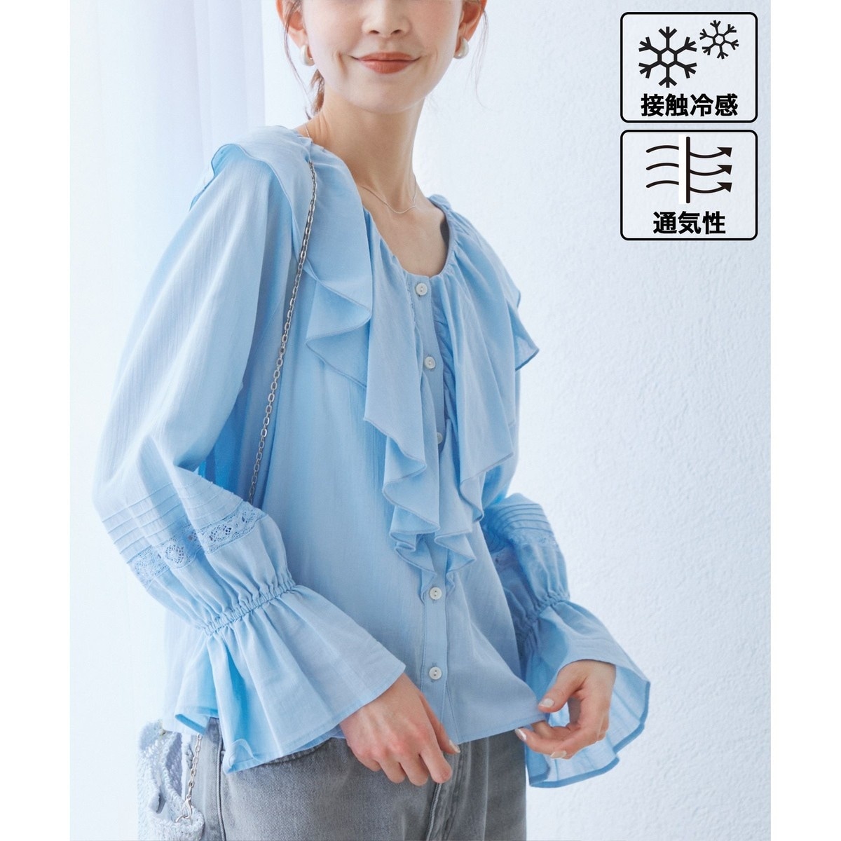 ROPÉ ロペ　前後2WAYシャーリングカラーブラウス　パープル　ゆったり ROPE' PICNIC｜シャーリングカラーブラウス/2WAY | Rakuten