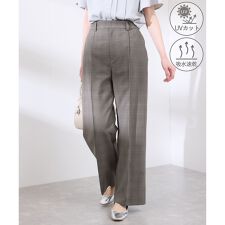 【UVカット・速乾】【リネンライク・シリーズ】ピンタックワイドスラックスパンツ/セットアップ対応