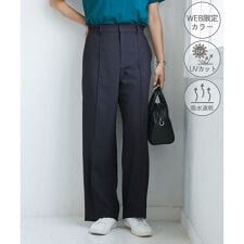 【UVカット・速乾】【リネンライク・シリーズ】ピンタックワイドスラックスパンツ/セットアップ対応