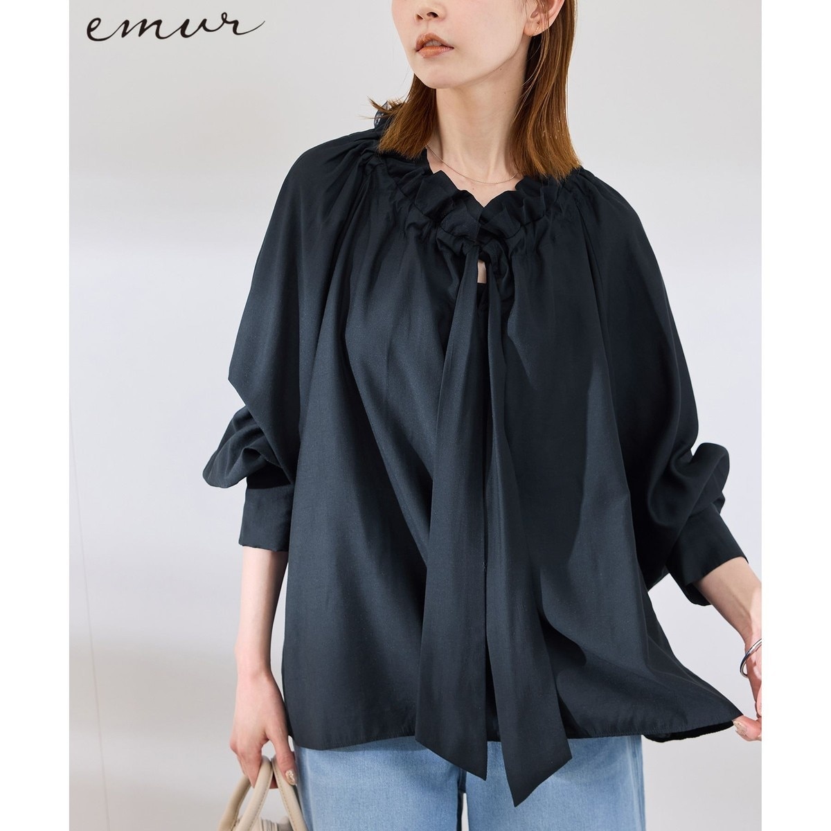 ブラウス シャツ 「emur/エミュール」フリルカラーブラウス/セレモニー・通勤対応 レディース emur/エミュール】フリルカラーブラウス/セレモニー・通勤対応