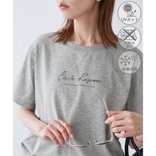 【UVカット・汗染み加工・接触冷感】手描き風ロゴプリントTシャツ