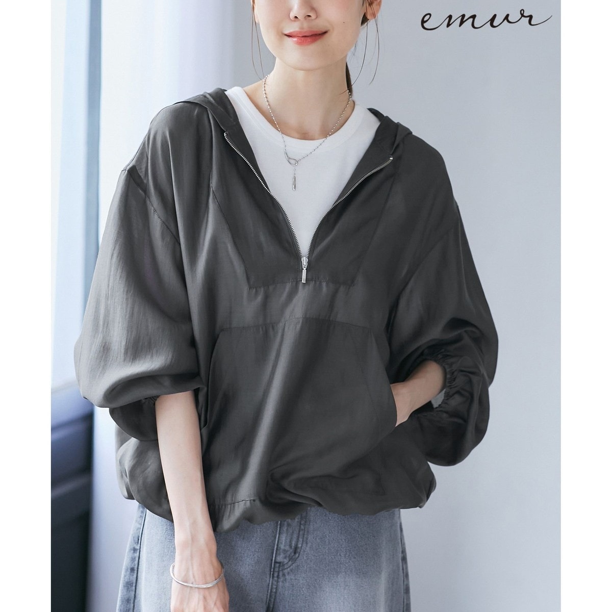 NOLLEY'S ：ノーリーズ 【撥水加工】フーテッドブルゾン cf018-43300-01b.jpg?basethum=225