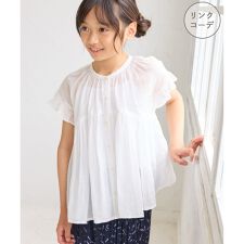【KIDS/キッズ】コットンボイルギャザーブラウス/リンクコーデ