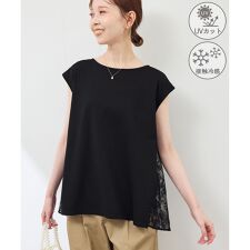 【UVカット・接触冷感】レースドッキングカットトップス