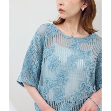 メッシュコード刺繍プルオーバー
