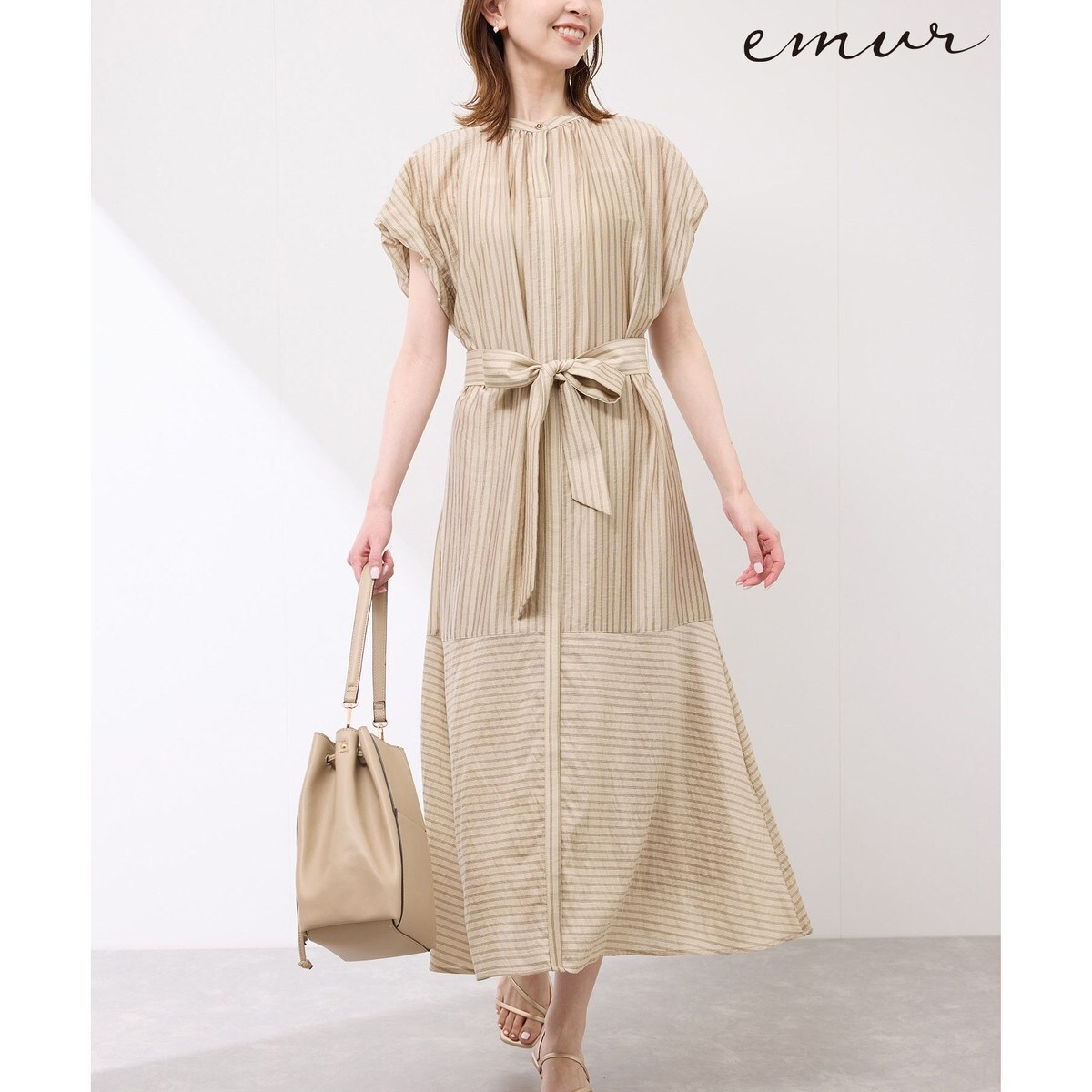 ★試着のみ・現行品★ ROPE’PICNIC スキッパーシャツワンピース ROPÉ PICNIC(ロペピクニック) / 【WEB限定】【UVカット・接触冷