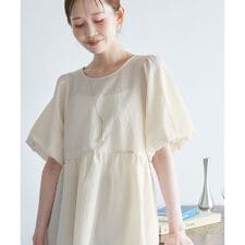 バルーンペプラムブラウス