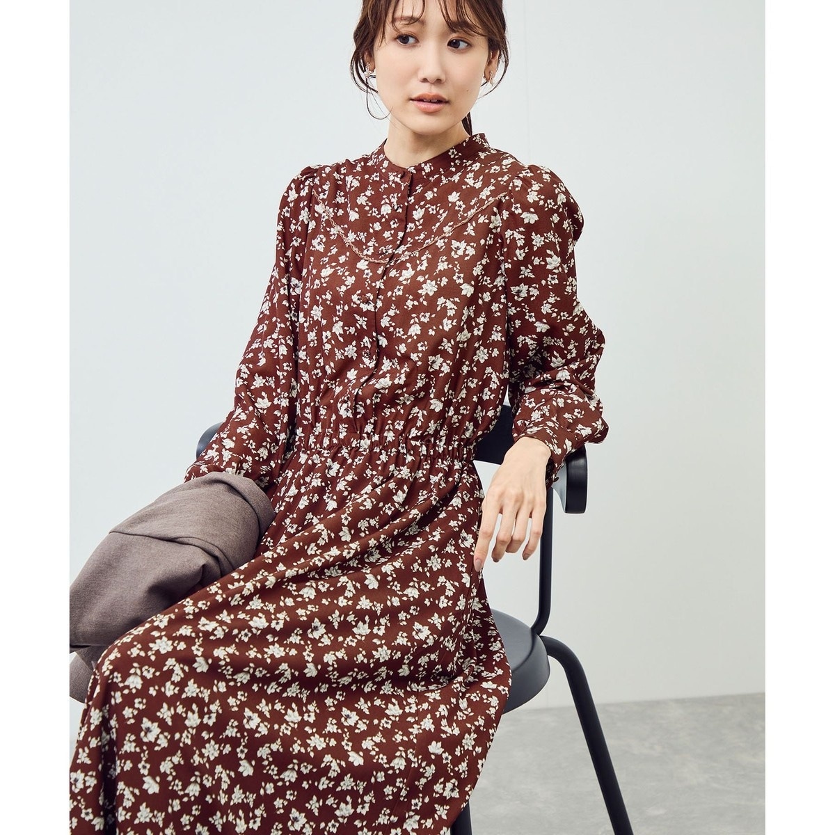★試着のみ・現行品★ ROPE’PICNIC スキッパーシャツワンピース WEB限定】【UVカット・接触冷感・イージーケア】スキッパー