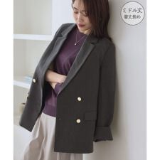 WEB限定・ミドル丈】レディハンサムシリーズ ウールライク金ボタン 