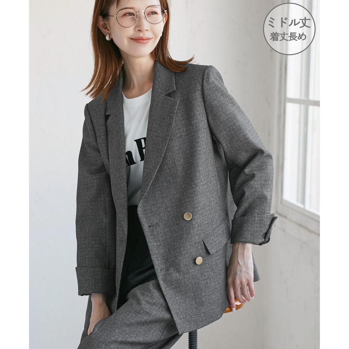 レディハンサムシリーズ ウールライク金ボタンジャケット(半裏地