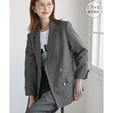 ロペピクニック(ROPE' PICNIC)の【WEB限定・ミドル丈】レディハンサムシリーズ ウールライク金ボタンジャケット(半裏地)/通勤対応