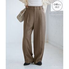ロペピクニック(ROPE' PICNIC)の【低身長・小柄さんサイズ】レディハンサムシリーズ ウールライクウエストタックセミワイドパンツ
