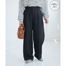 ロペピクニック(ROPE' PICNIC)の【低身長・小柄さんサイズ】レディハンサムシリーズ ウールライクウエストタックセミワイドパンツ