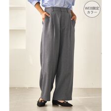 ロペピクニック(ROPE' PICNIC)のレディハンサムシリーズ ウールライクウエストタックセミワイドパンツ/セットアップ対応