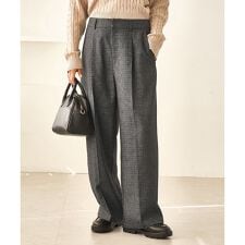 ロペピクニック(ROPE' PICNIC)のレディハンサムシリーズ ウールライクウエストタックセミワイドパンツ/セットアップ対応
